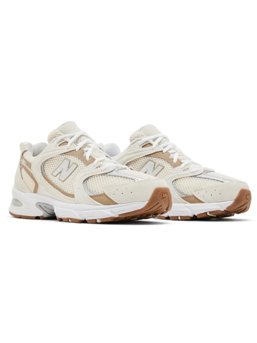 New Balance Women's Cream and Tan Sneakers